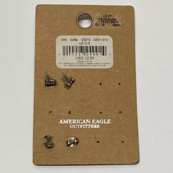 American Eagle Outfitters Earrings AEO Stud Earring Sets 2 Pairs Hearts Studs - Picture 5 of 6